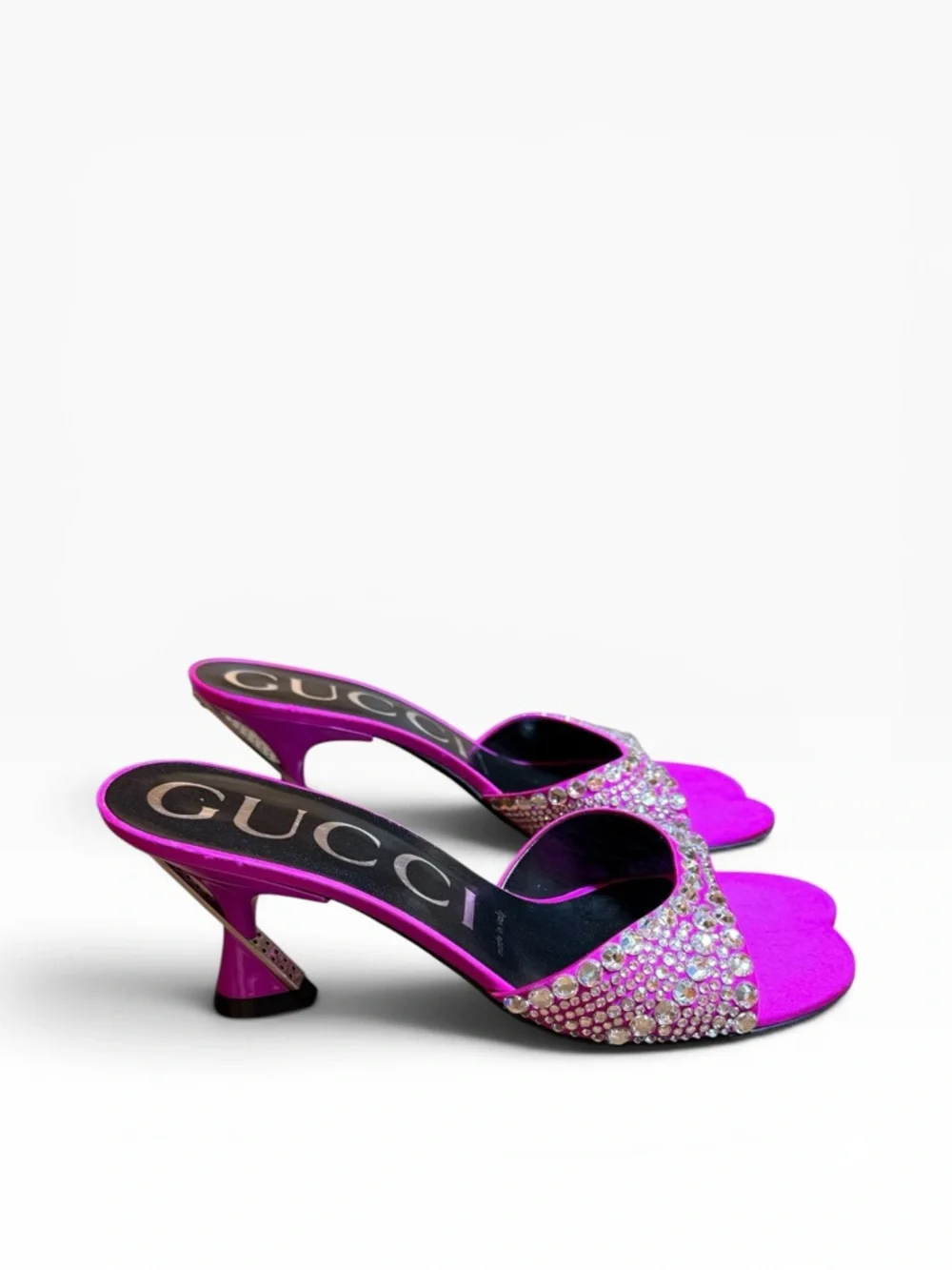 GUCCI Galactica Mules Fuchsia Crystal Embellished Sculptural Heel EU 36.5 US 6.5 - Picture 8 of 16